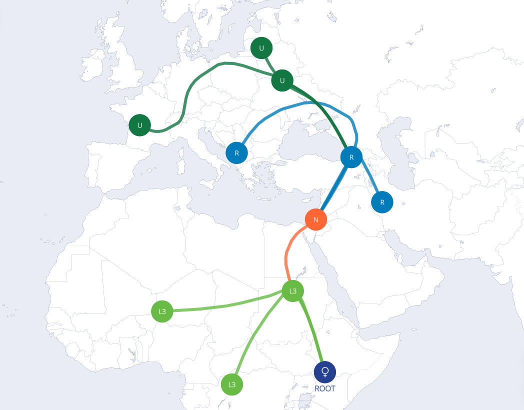 mütterliche migrationskarte living dna Kopie