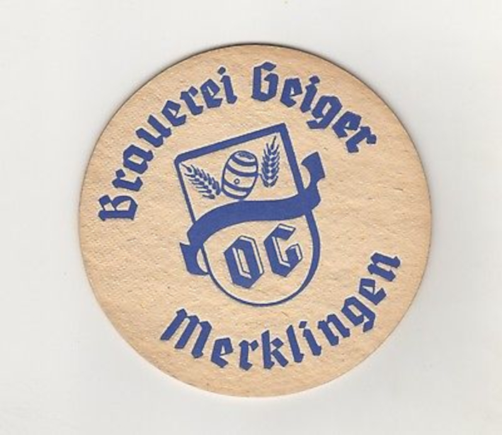 Bierdeckel Brauerei Geiger Merklingen 1963