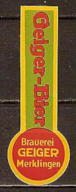 Bieretikett Geiger Bier Merklingen
