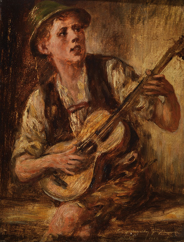 Caspar Augustin Geiger Junger Bauer mit Gitarre 1922